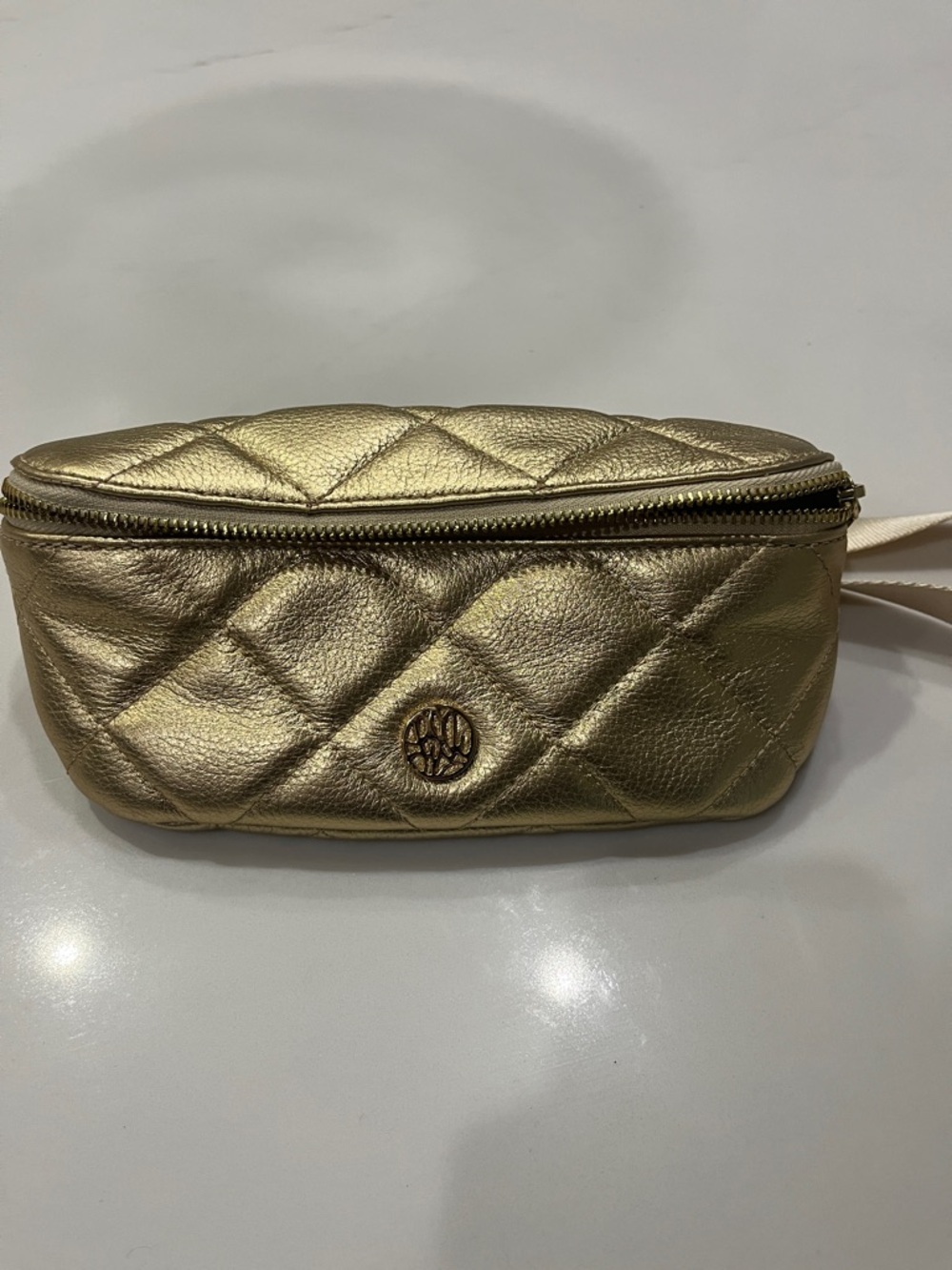 Lilly Pulitzer Quilted Metallic Gold Cosmetic Fanny Pack
